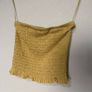 J crew Yellow Smocked Tube Top 100% cotton XS Y2K